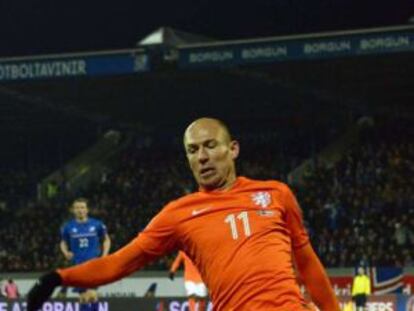 Robben, en un moneto del Islandia-Holanda.