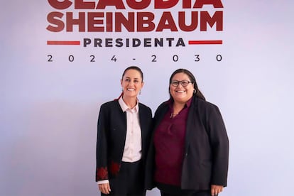 Claudia Sheinbaum y Citlalli Hernández, este lunes en Ciudad de México.