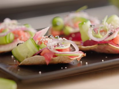 Tostada de atún ojo grande