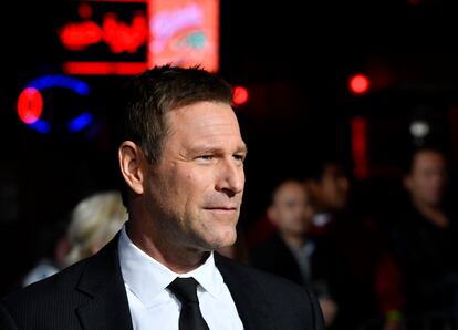 El actor Aaron Eckhart en la 'premiere' de la película 'Midway' en Westwood (California), en el año 2019. 