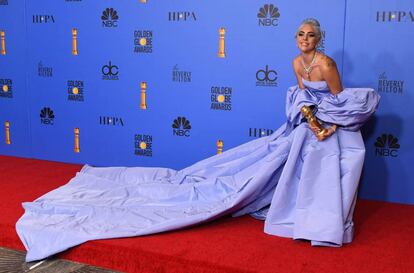 Lady Gaga, en una alfombra roja de los Globos.