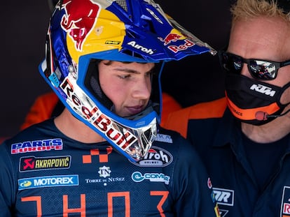 El piloto español Jorge Prado, durante uno de los últimos grandes premios en Lommel.