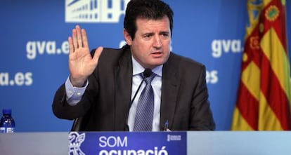 José Ciscar, en la rueda de prensa del Consell.