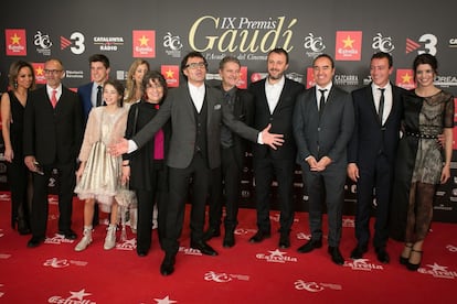 L'equip de la pellula 'Laia', als IX Premis Gaud de l'Acadmia de Cinema Catal.