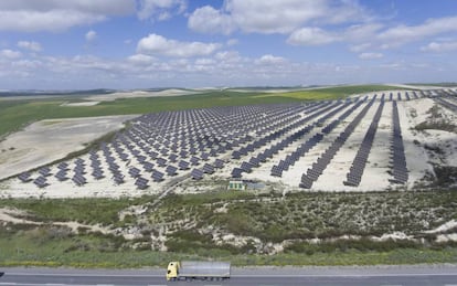 Solar panel plant in El Cuervo in Seville.