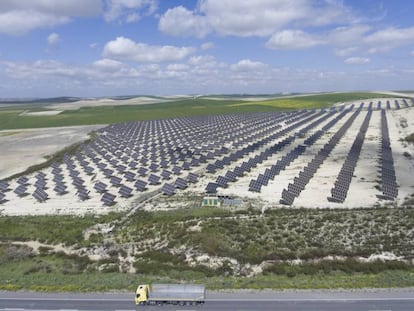 Solar panel plant in El Cuervo in Seville.
