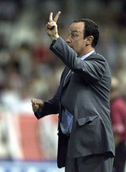 Benítez, en un partido con el Valencia.