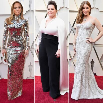 Jennifer López, Melissa McCarthy y Amy Adams, en los Oscar 2019.