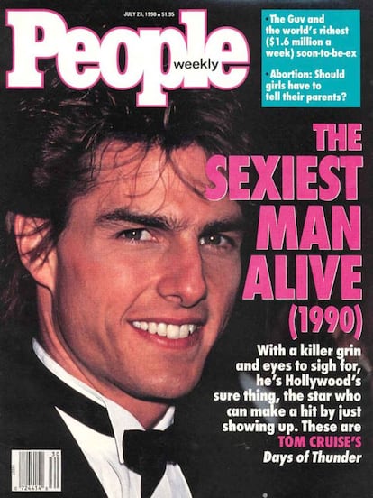 Graças a uma série de sucessos no cinema, como 'Top Gun', 'Risky Business' e 'Rain Man', Tom Cruise se converteu em garoto de ouro da bilheteria. Em 1990 foi eleito pela revista como o mais sexy.