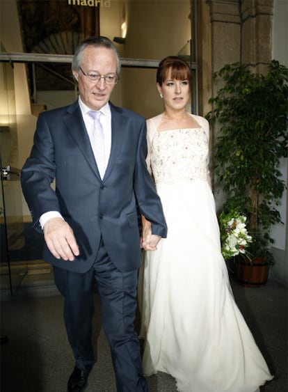 Josep Piqué y Gloria Lomana, ayer en la Casa de la Panadería.