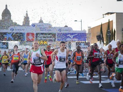 Salida del marat&oacute;n de Barcelona en 2013.