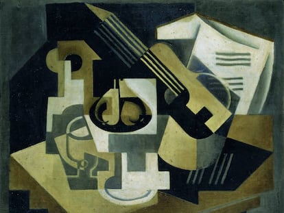 La obra 'Guitarra y frutero' (1918), del pintor español Juan Gris.