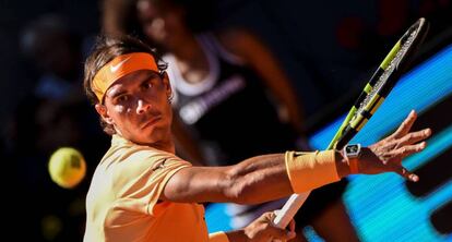Nadal, durante un partido en Madrid, este año.