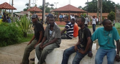 Un grupo de haitianos en Brasileia, en 2012.