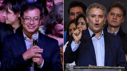 El presidente electo, Gustavo Petro, y el presidente saliente, Iván Duque.