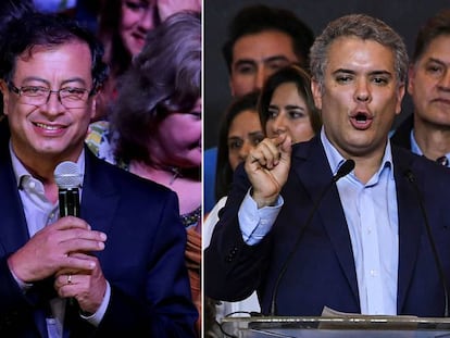 El presidente electo, Gustavo Petro, y el presidente saliente, Iván Duque.