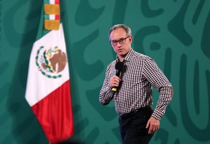 Hugo López-Gatell en una de sus conferencias de prensa sobre la covid-19.