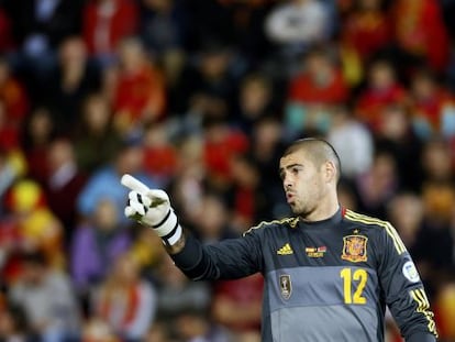 Víctor Valdés, ante Bielorrusia