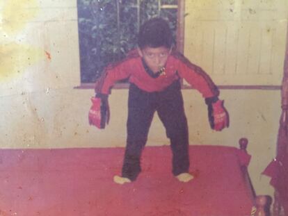 Keylor Navas, en una foto de su infancia, en Costa Rica.