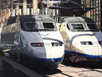 Trenes del AVE en Atocha.