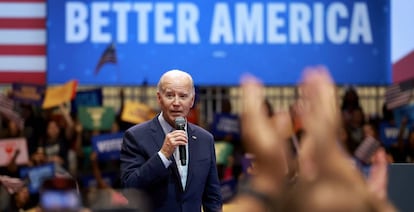 Joe Biden, presidente de EE UU, durante un mitin en Florida