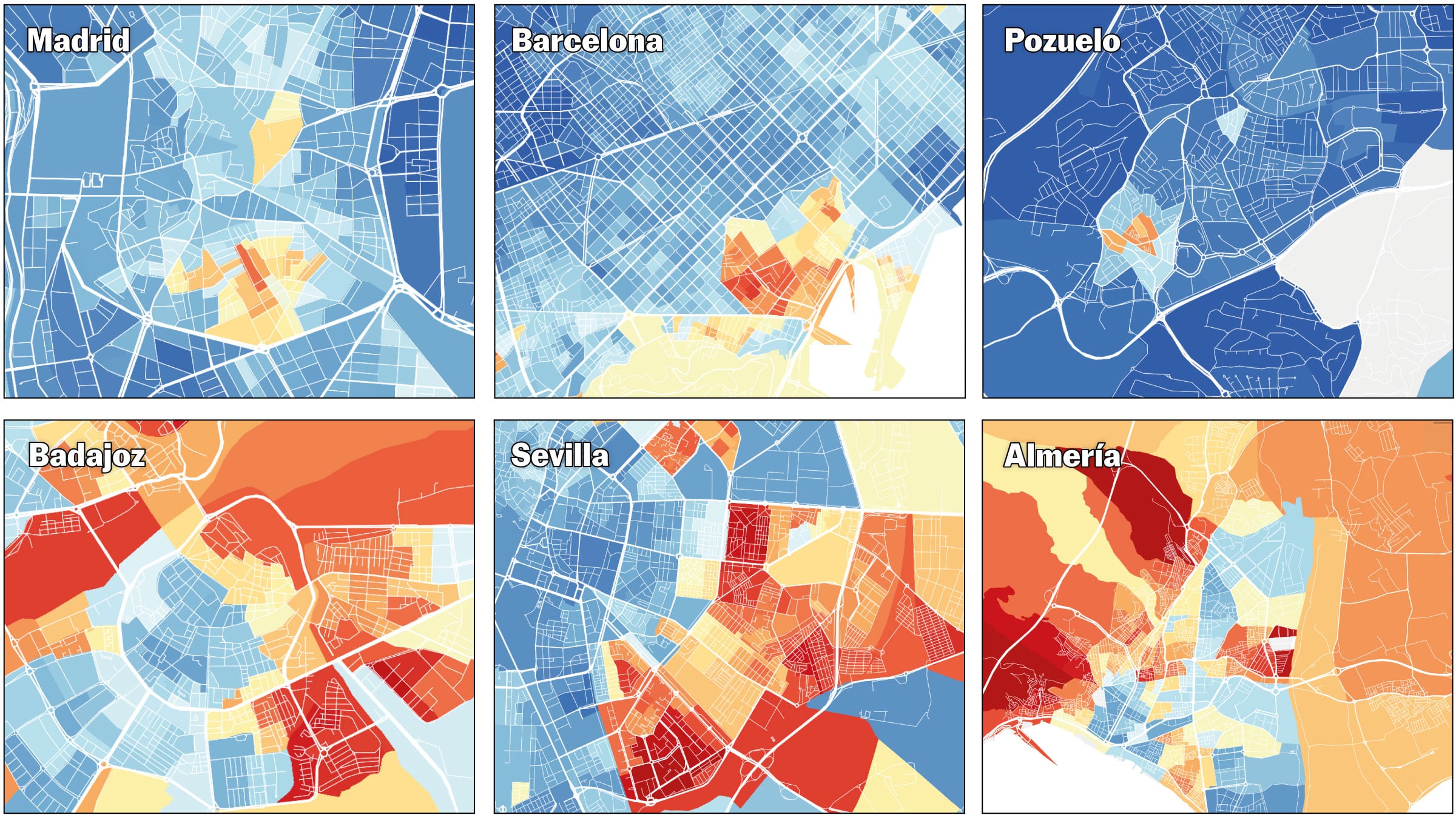 ¿Barrio rico o barrio pobre? El mapa de la renta de los españoles, calle a calle 