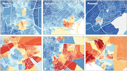 Un detalle de la renta de seis ciudades. Consulte abajo el mapa interactivo con los datos de toda España.