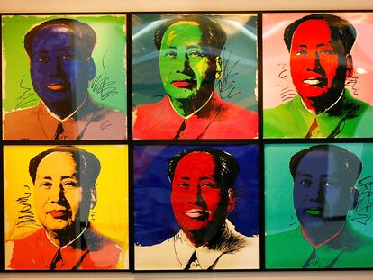 Andy Warhol's ‘Mao’ is displayed at Christie’s on February 4, 2008, in London.