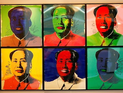 Andy Warhol's ‘Mao’ is displayed at Christie’s on February 4, 2008, in London.