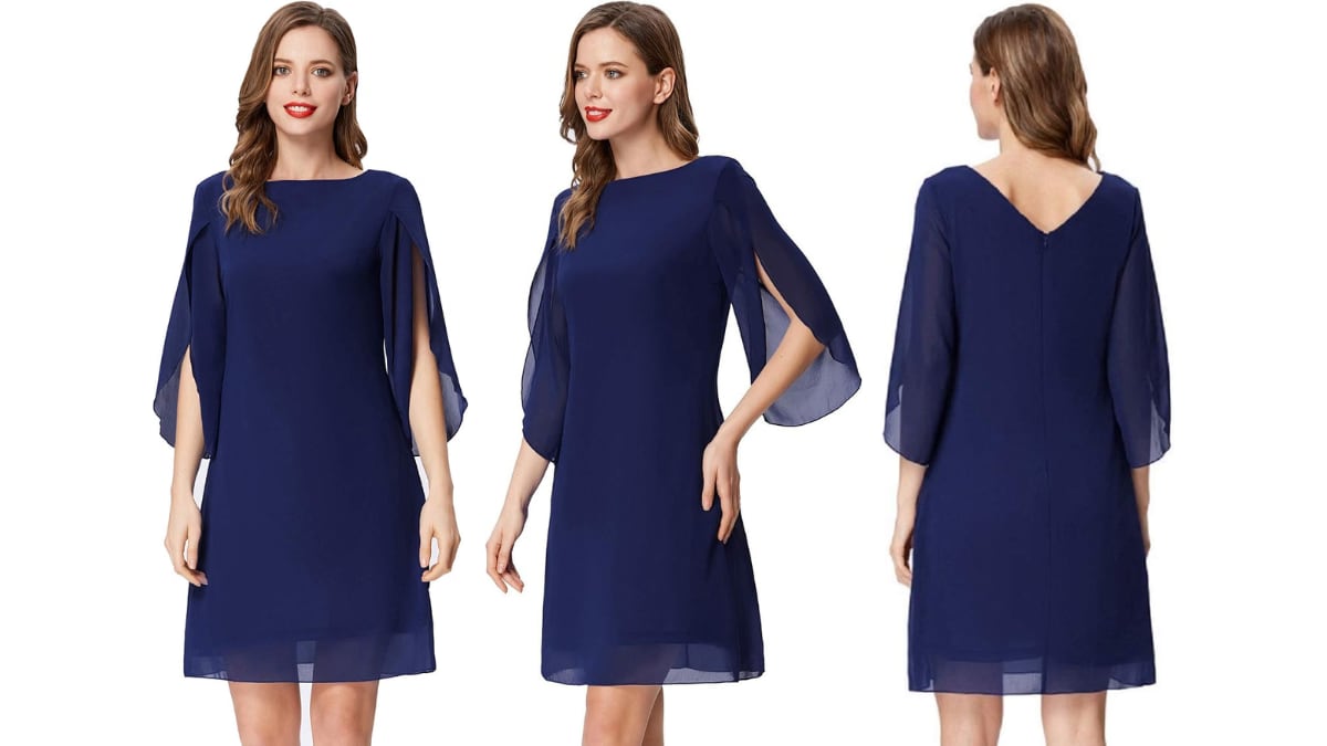 Vestido con mangas 3/4.