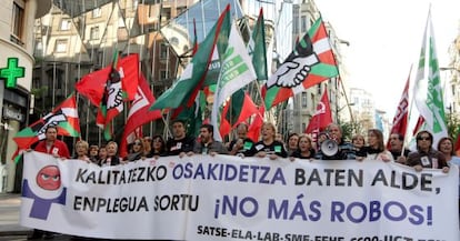 Manifestación de Osakidetza en Bilbao.