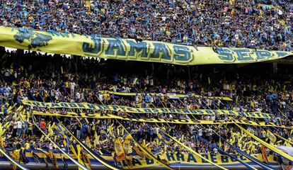 El fondo del estadio de Boca donde se sitúa La 12.