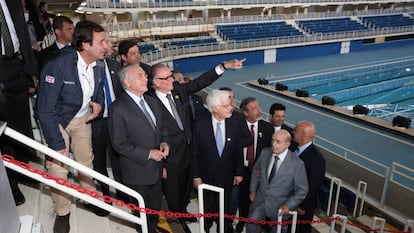 Temer e autoridades no Parque Ol&iacute;mpico.