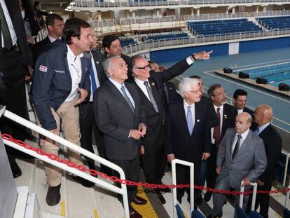 Temer e autoridades no Parque Ol&iacute;mpico.