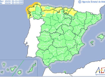 Situación de las alerta por mal tiempo en España
