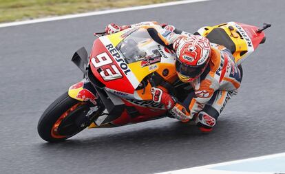 Marc Márquez, en los entrenamientos del GP de Australia.