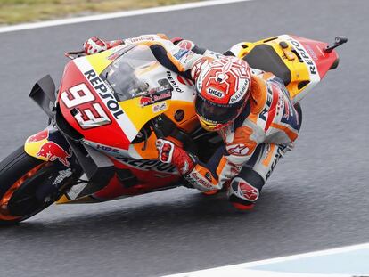 Marc Márquez, en los entrenamientos del GP de Australia.