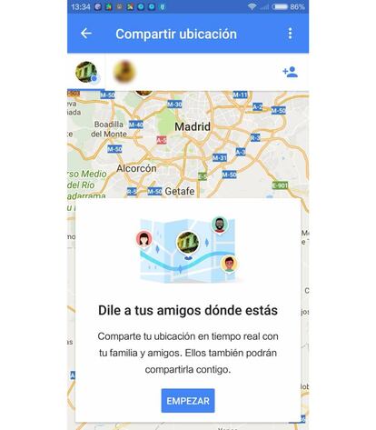 Compartir la ubicación en Google Maps