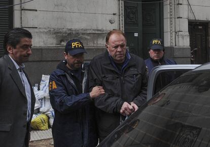 El sindicalista Omar Su&aacute;rez al momento de la detenci&oacute;n.