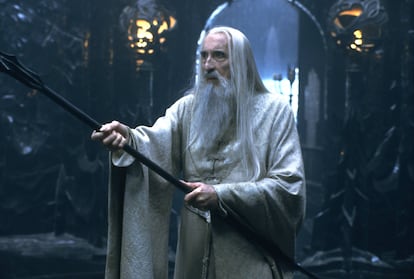 Christopher Lee como el mago Saruman en 'El Señor de los Anillos'.
