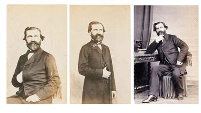 Verdi retratado por Jean Laurent en su estudio fotogr&aacute;fico de la Carrera de San Jer&oacute;nimo de Madrid en 1863.