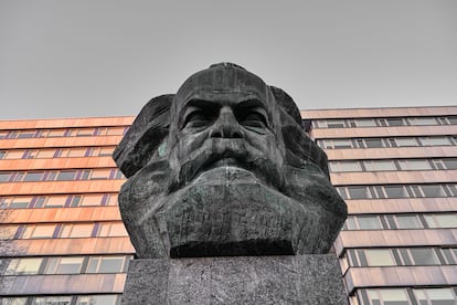 El Monumento a Karl Marx, conocido popularmente como 'Nischel', en Chemnitz.