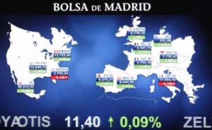 Un panel de la bolsa española, en Madrid. EFE/Archivo