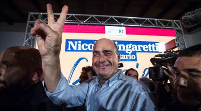 El nuevo secretario general del PD, Nicola Zingaretti, tras ganar las primarias. / EFE