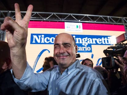 El nuevo secretario general del PD, Nicola Zingaretti, tras ganar las primarias. / EFE