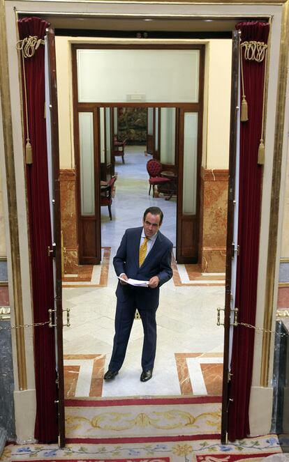 El presidente del Congreso, José Bono, a las puertas del hemiciclo.