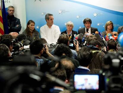 Roda de premsa de Carles Puigdemont a Brussel·les.