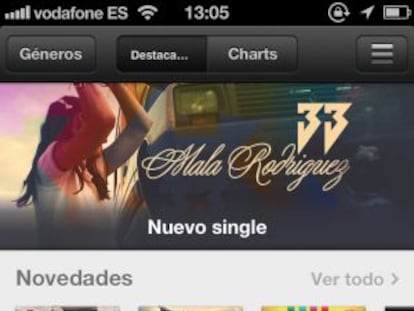 Portada actual de iTunes.