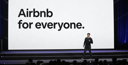 Uno de los cofundadores de Airbnb, Brian Chesky, en un evento en San Francisco. 