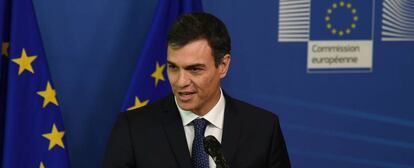 El presidente del Gobierno, Pedro Sánchez, en Bruselas.